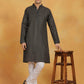 Men's Black Cotton Kurta