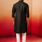 Black Silk Navratri Wear Men'S Kurta Set