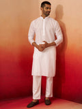 White Cotton Navratri Wear Men'S Kurta Set