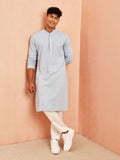 Aqua Rayon Festival Wear Men'S Kurta Set