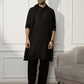 Black Rayon Festival Wear Men'S Kurta Set With Dupatta