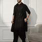 Black Rayon Festival Wear Men'S Kurta Set With Dupatta