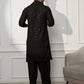 Black Rayon Festival Wear Men'S Kurta Set With Dupatta