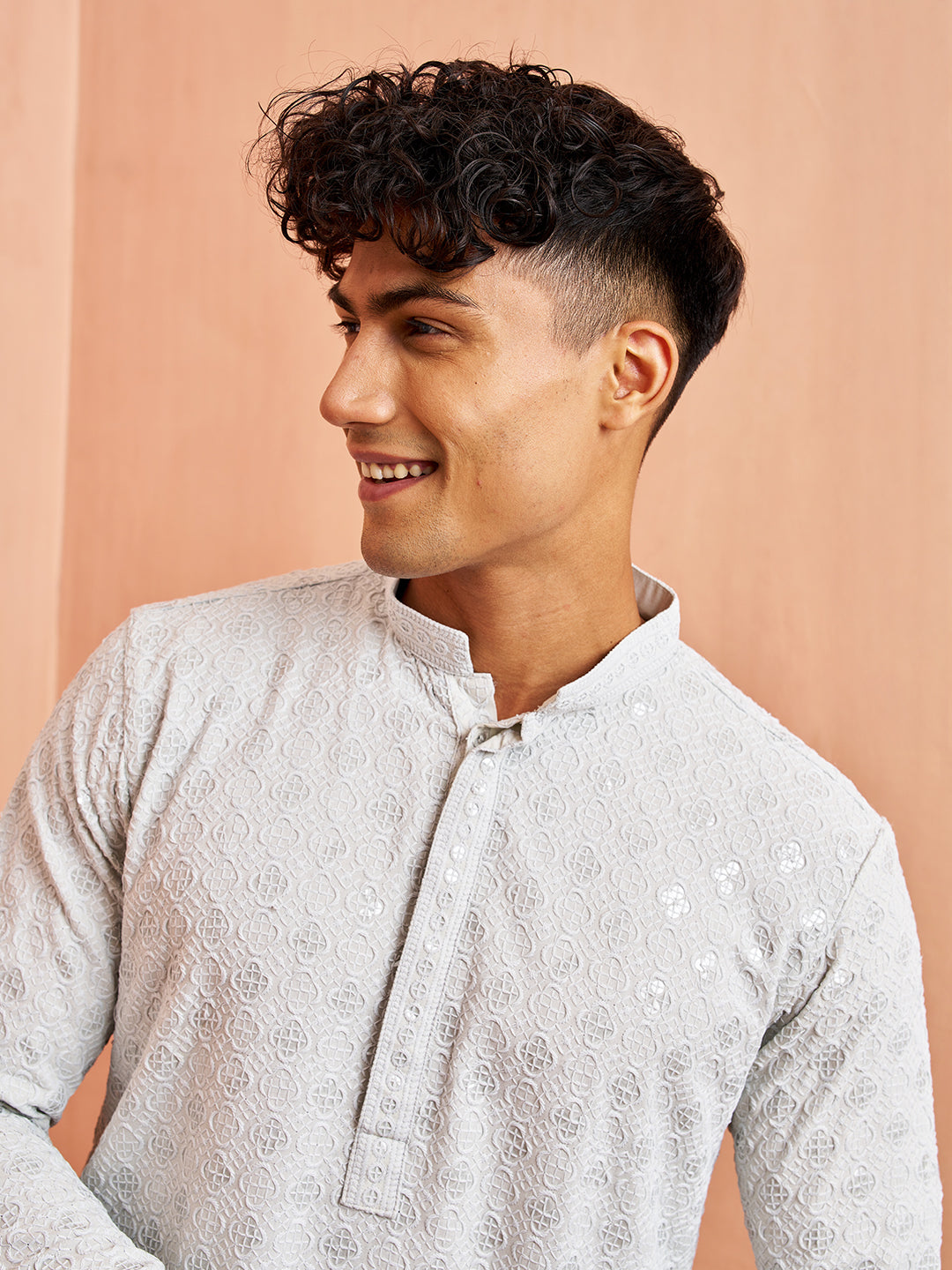 Grey Rayon Festival Wear Men'S Kurta Set