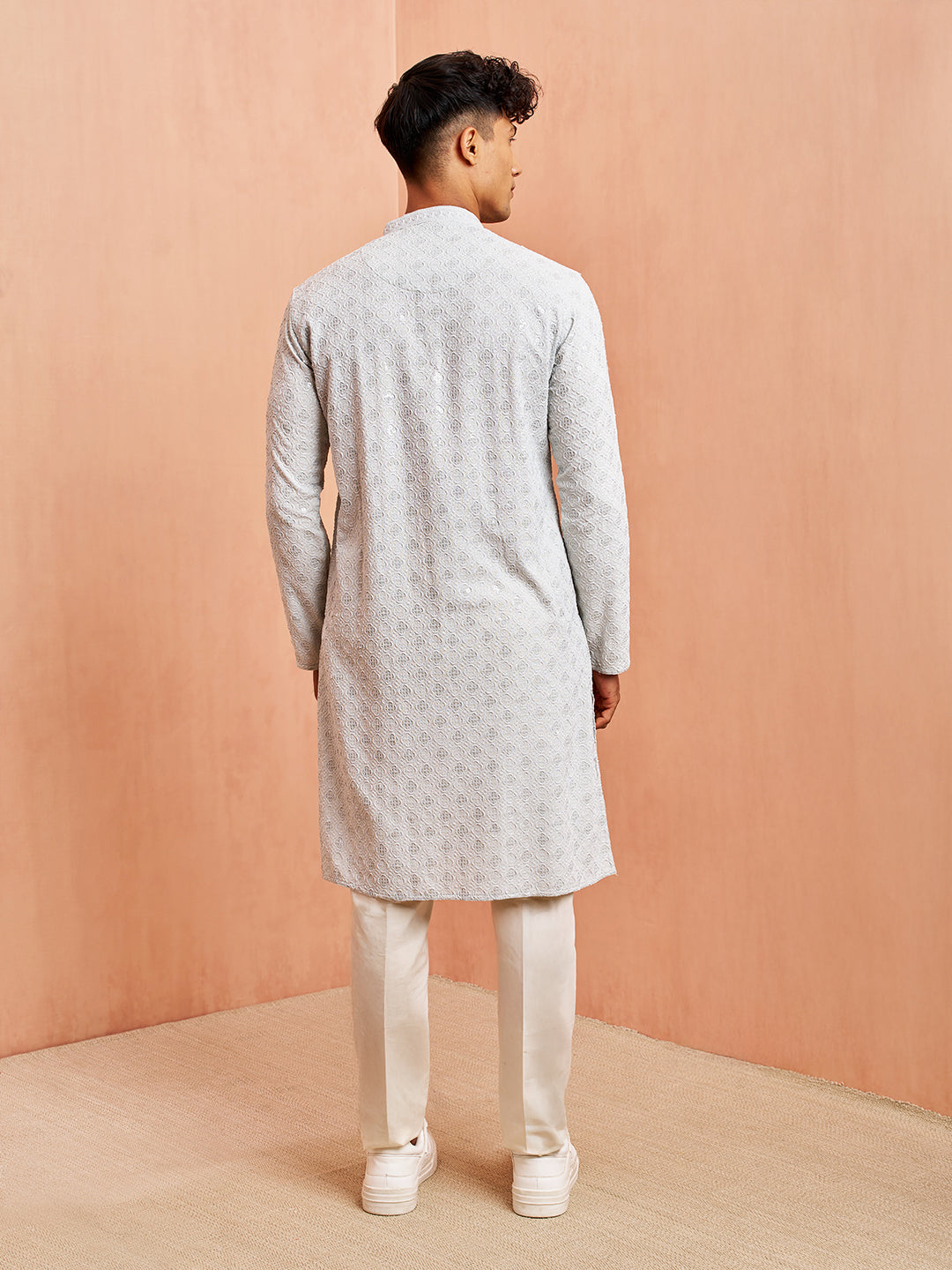 Grey Rayon Festival Wear Men'S Kurta Set
