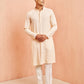 Peach Rayon Festival Wear Men'S Kurta Set