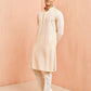 Peach Rayon Festival Wear Men'S Kurta Set