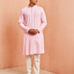 Pink Rayon Festival Wear Men'S Kurta Set