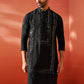 Black Silk Blend Festival Wear Men's Kurta
