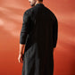 Black Silk Blend Festival Wear Men's Kurta