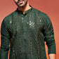 Bottle Green Silk Blend Festival Men's Kurta
