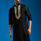Black Viscose Wedding Wear Men's Kurta