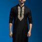Black Viscose Wedding Wear Men's Kurta