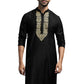 Black Viscose Wedding Wear Men's Kurta