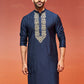 Navy Blue Viscose Wedding Men's Kurta
