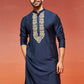 Navy Blue Viscose Wedding Men's Kurta
