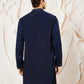 Navy Blue Georgette Wedding Men's Kurta