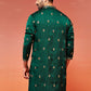 Bottle Green Silk Blend Wedding Men's Kurta