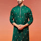 Bottle Green Silk Blend Wedding Men's Kurta