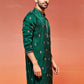 Bottle Green Silk Blend Wedding Men's Kurta