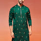 Bottle Green Silk Blend Wedding Men's Kurta