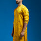 Ethnic Motifs Embroidered Mandarin Collar Tissue Silk Straight Kurta