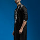 Black Viscose Festival Men's Kurta