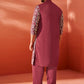 Maroon Faux Geogette Festival Men's Kurta Set