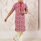 Maroon Faux Geogette Festival Wear Men's Kurta Set