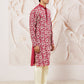 Maroon Faux Geogette Festival Wear Men's Kurta Set