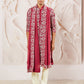 Designer Maroon Faux Geogette Festival Wear Men's Kurta Set