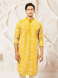 Mustard Faux Geogette Festival Men's Kurta