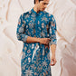 Turquoise Silk Blend Wedding Men's Kurta