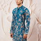 Turquoise Silk Blend Wedding Men's Kurta