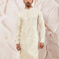 Cream Silk Blend Wedding Men's Kurta