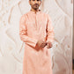 Pink Silk Blend Wedding Men's Kurta