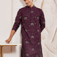 Wine Silk Blend Wedding Men's Kurta