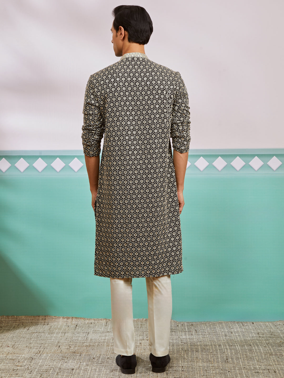 Pista Green Rayon Wedding Men's Kurta Set