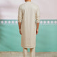 Off White Rayon Wedding Men's Kurta Set
