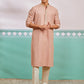 Peach Rayon Wedding Men's Kurta Set