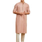 Peach Rayon Wedding Men's Kurta Set
