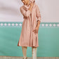 Peach Rayon Wedding Men's Kurta Set with Dupatta