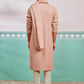Peach Rayon Wedding Men's Kurta Set with Dupatta