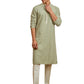 Pista Green Rayon Wedding Wear Men's Kurta Set