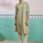 Pista Green Rayon Wedding Men's Kurta Set with Dupatta