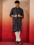 Blue Rayon Casual Men's Kurta Set with Dupatta