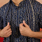 Blue Rayon Casual Men's Kurta Set with Dupatta