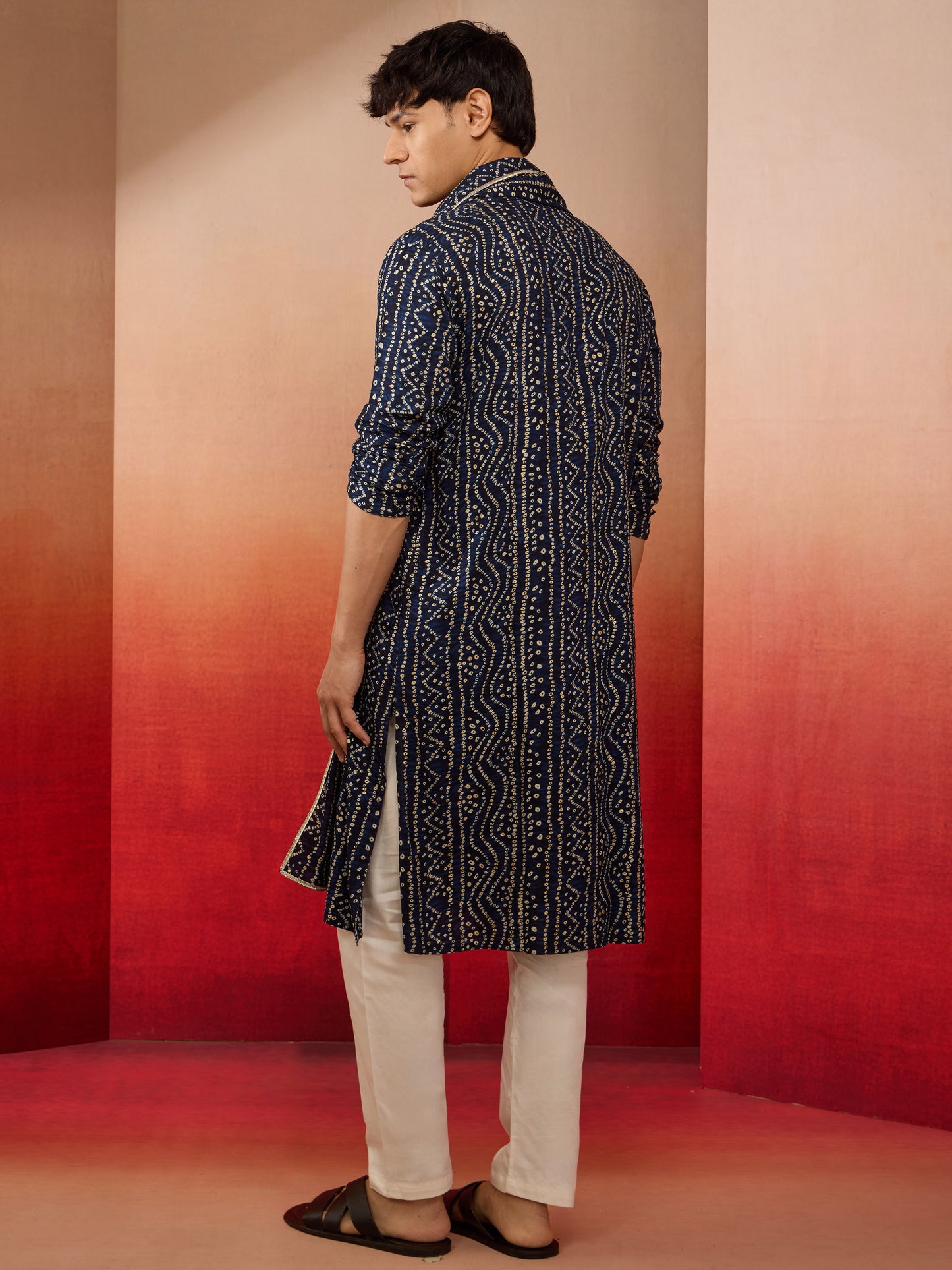 Blue Rayon Casual Men's Kurta Set with Dupatta