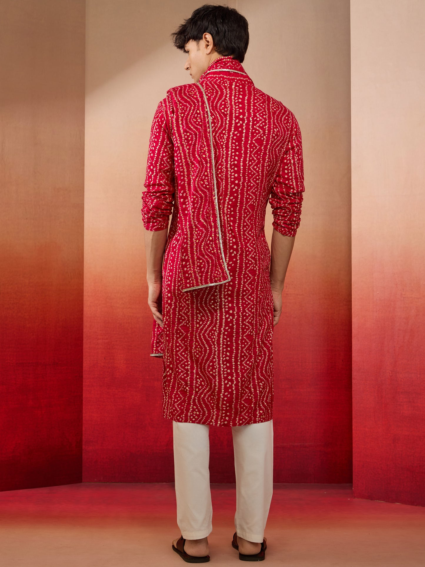 Falsa Rayon Casual Men's Kurta Set with Dupatta