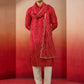 Red Rayon Casual Men's Kurta Set with Dupatta